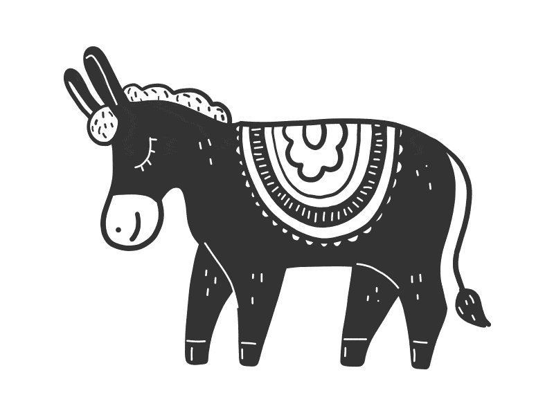 Nativity set :work in progress: animals black and white children digital art donkey drawing gif illustration sketch