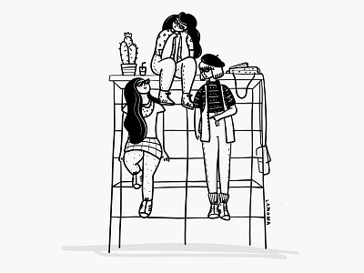 Girls Talk black and white character design comic digital art drawing girl power girls illustration ipad pro jeans work in progress