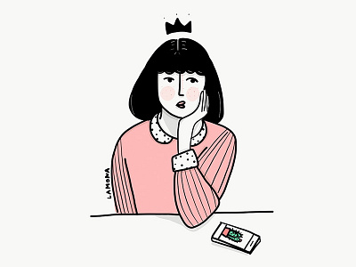 Not Impressed black and white cactus comic cute digital art drawing fashion girls illustration queen sketch social media