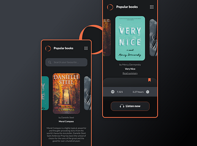 Audio Books iOS App dark ios app mobile app design ui ux