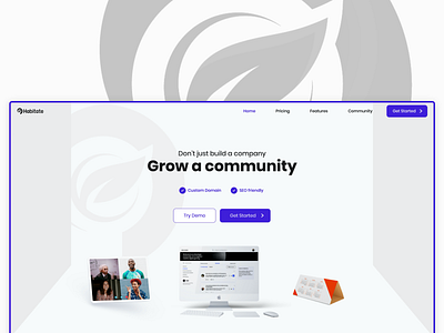 landing page - habitate.io community forum landing page saas web