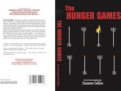 Book cover design of The Hunger Game Series #1 app branding design illustration illustrator typography ui