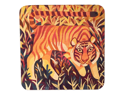 Killed By A Tiger coaster gouache nucleus portland painting