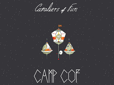 Camp CoF cosmic illustration lettering mixed media space