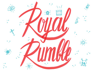 Royal Rumble handwritting lettering pictograms pictos