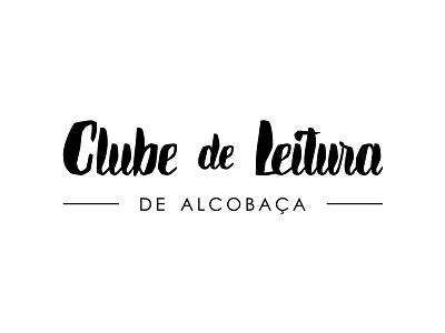 Clube de Leitura de Alcobaça bookclub ink lettering logo vector