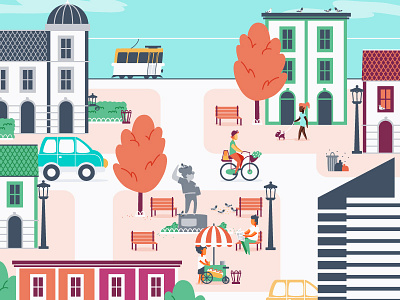 Starting City city illustration vector