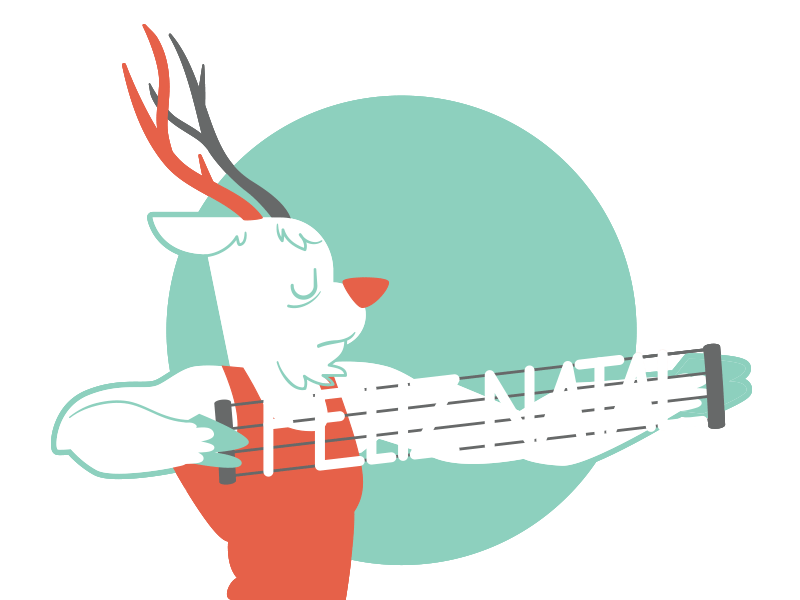 NGF Xmas animated gif christmas fitness club illustration natal reindeer vector vector animation vector art workout