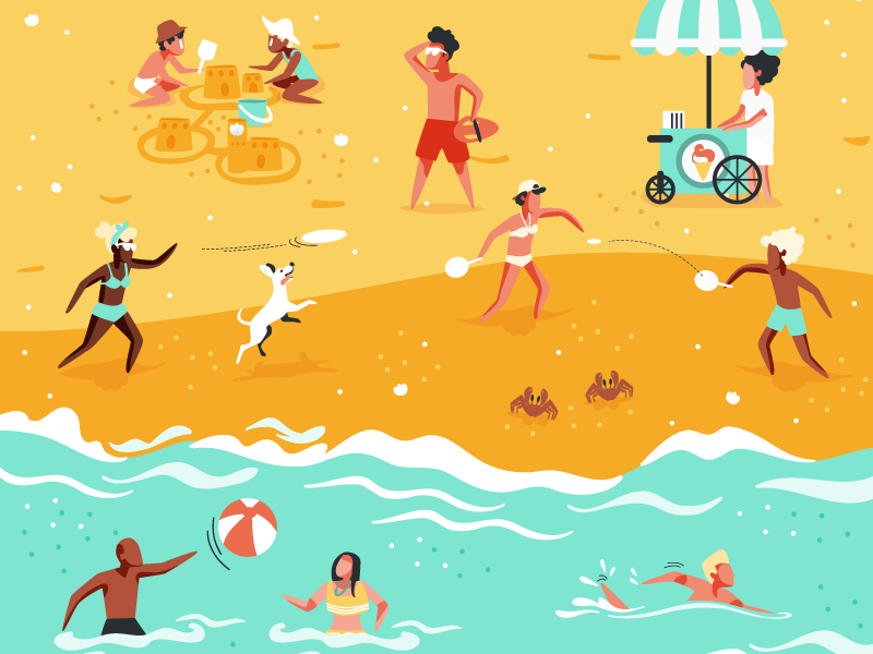 Tourist Beach movespring beach vector illustration vector illustration