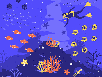 Coral Reef coral reef diving illustration movespring underwater vector vector illustration