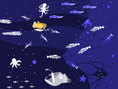 Abyss abyss illustration movespring ocean life underwater vector vector illustration