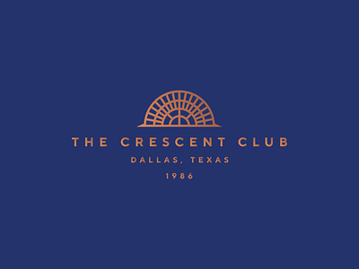 The Crescent Club Logo blue brand identity branding gold logo logomark logotype