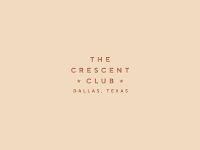 The Crescent Club Typographic Extra brand identity branding gold logotype