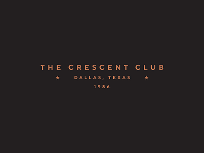 The Crescent Club Typographic Extra brand identity branding gold logotype