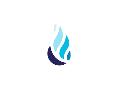 Blue Fire Catering Logomark blue brand identity branding catering fire flames logomark