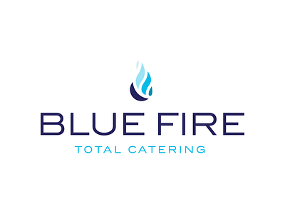 Blue Fire Catering Logo blue brand identity branding catering fire flames logo logomark logotype