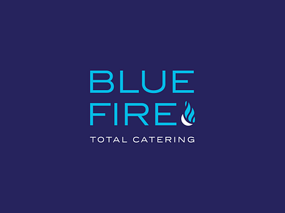 Blue Fire Catering Logo blue brand identity branding catering fire flames logo logomark logotype