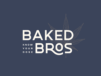 Baked Bros Cannabis Co. baked brand identity branding bros cannabis design illustration leaf logotype