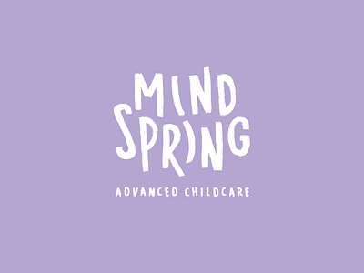MindSpring Childcare brand identity branding childcare handlettering logotype mind paint spring