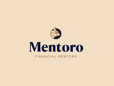 Mentoro Financial Advisors brand identity branding bull design gold illustration logomark logotype toro