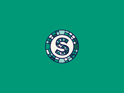 Steamroller brand identity branding logomark monogram mosaic tiles