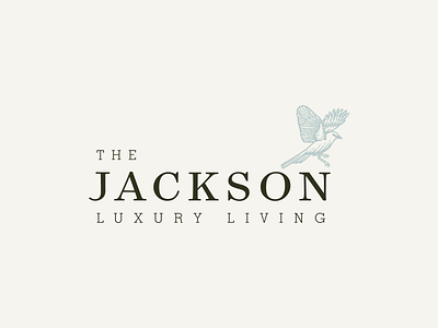 The Jackson apartments bird brand identity branding design illustration living logomark logotype luxury mockingbird texas