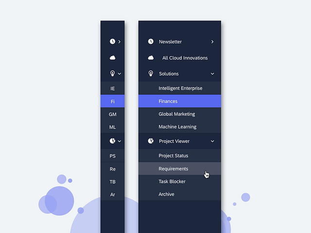 Side Navigation by Sarina Walter for SAP | The Tools Team on Dribbble