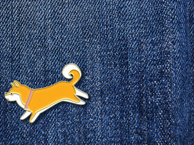 enamel dog wants to go for a walk 2d animation animation frame animation illustration photoshop animation pin badge