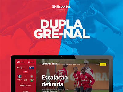 ZH Esportes | Grenal ZH app design desktop interface mobile responsive web