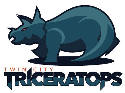 Triceratops With Typeface dinosaur font icon logo type typeface