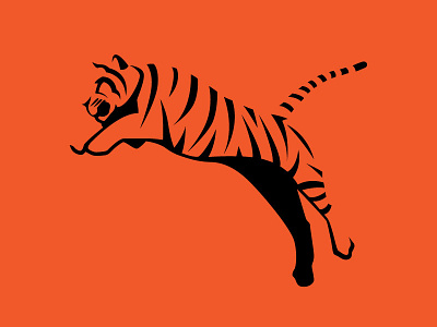 Tiger Silhouette 1 color animal icon logo sports tiger