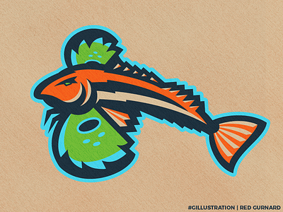 Gillustration Time branding colors fish gillustration gurnard logo