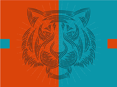 Striped Beast branding cat identity line art logo tiger tigre