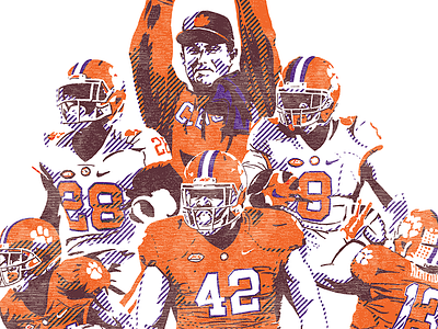 Clemson Football 2017 Schedule - Vector Only clemson football illustration sports sports design sports illustration