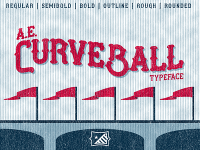 AE Curveball Typeface baseball display font sports tuscan type typeface