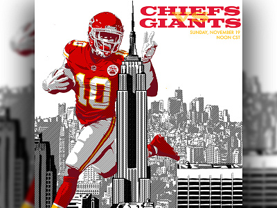 Chiefs @ New York Football Giants - Illustration chiefs kansas city chiefs sports sports branding sports design sports logo