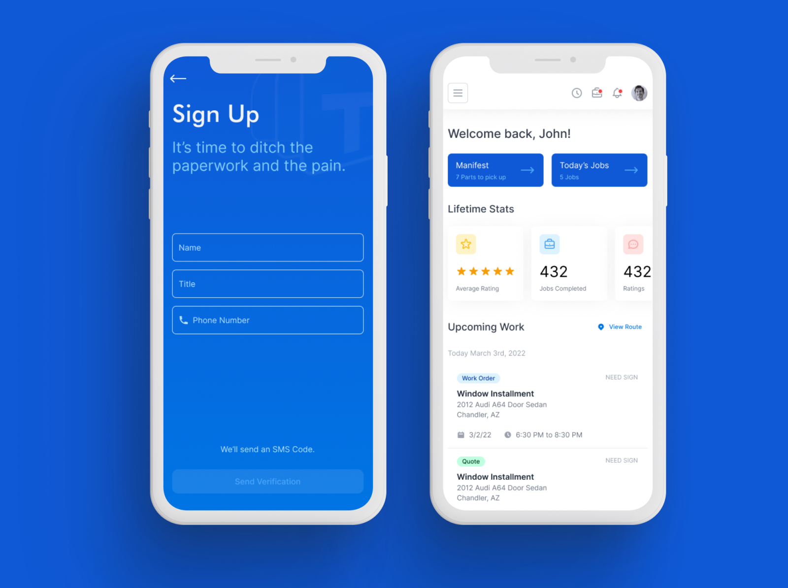 Technician Work App by Lydia Chamberlain on Dribbble