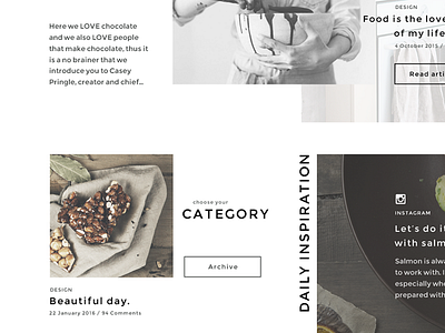Blog teaser blog business corporate food landing minimal photo set ui ux web webdesign