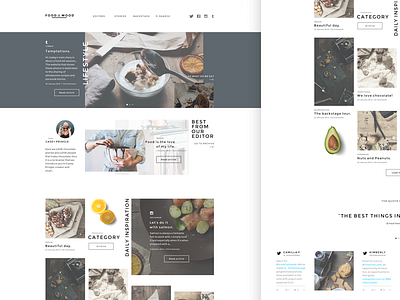 Food&Mood blog design food grid identity magazine minimal photo responsive set shooting web