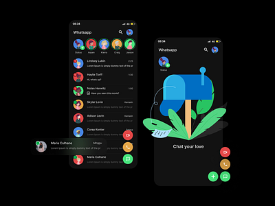 Whatsapp Redesign illustration mobile app mobile design mobile ui ui ux