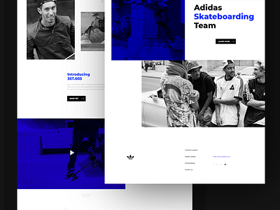 Adidas skateboarding landing page art direction brand design ui ux web website