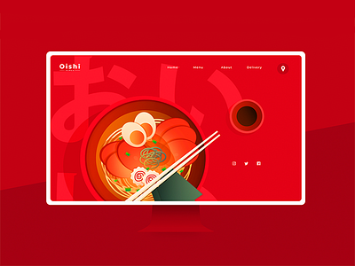 Oishi art direction design flat illustration ui ux vector web website