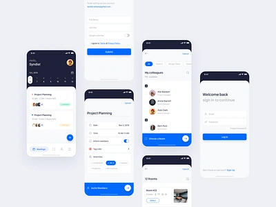 Meeting Room Booking App app booking clean design mobile product ui ux