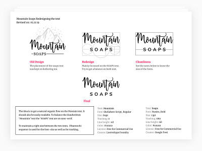 Mountain soaps - Logo Redesign 02/03