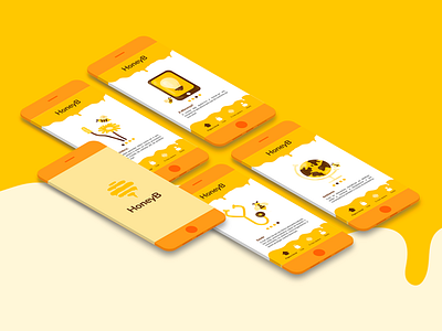 HoneyB 🐝 • App app app design bee climatechange design honey illustration illustrator ui ux yellow