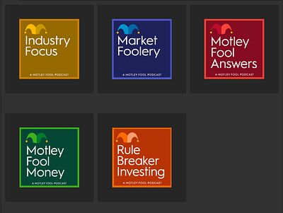 Motley Fool Podcasts branding design fool logo podcast