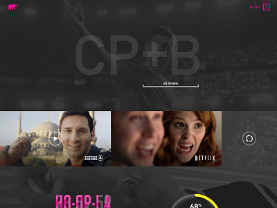 CP+B Web, Home art direction design digital design ui ux web design