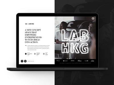 LAB art direction neon responsive web design