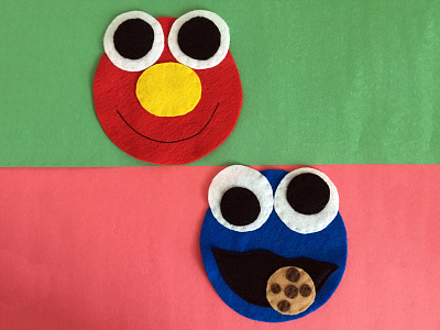 Elmo & Cookie Monster apparel baby clothes cookie monster craft design elmo felt hand kids clothing sesame street sewing