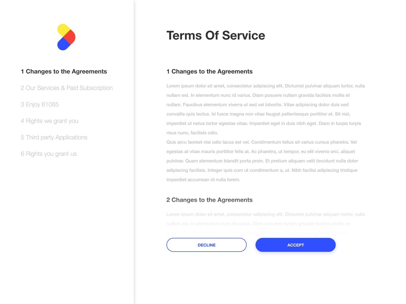 Daily UI #089 - Terms of service by Miquel Parera - simplified ...